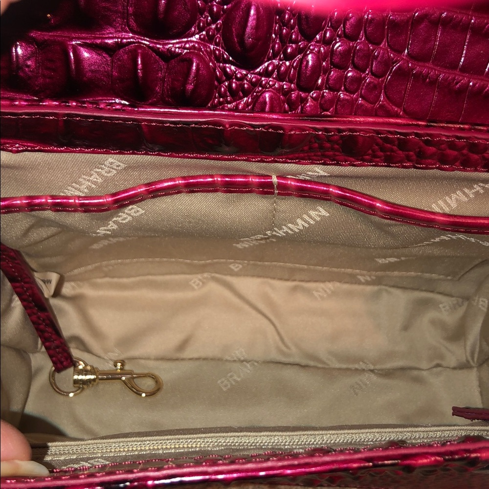 NWT-Brahmin-Small Hallie-Merlot Ombre Melbourne-Leather-Dust Bag-$325 - Picture 12 of 16